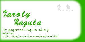 karoly magula business card